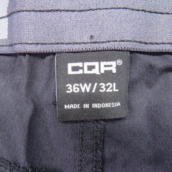 CQR Pants Mens 36x32 Black Tactical Cargo Stretch YKK Zipper Nylon Blend Outdoor - Picture 8 of 12